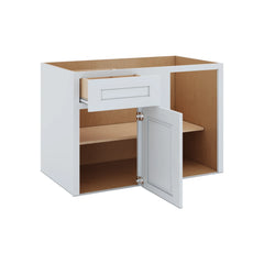 J&K White Shaker S8 Base Blind Corner - 42" W