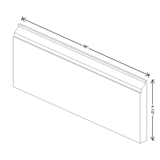 Fabuwood Value Premium Hallmark Frost 96" W X 5 1/2" H X 3/4" D Base Board Molding
