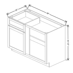 Wolf Classic Hanover Grey Stain 48"W Base Blind Cabinet