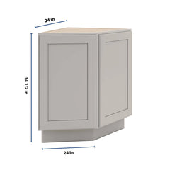CNC Luxor 5-Piece Misty Grey 24" W Base End Cabinet