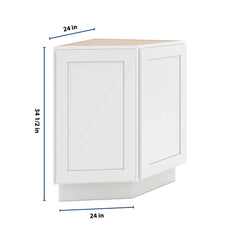 CNC Luxor White 24" W Base End Cabinet