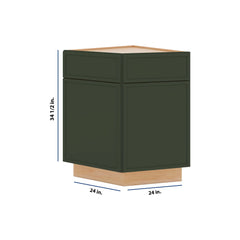 Modernform Cabinet Slim Sage Green 24" W X 34 1/2" H X 24" D Base End Corner Cabinet
