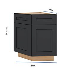 Modernform Cabinet Onyx Black Shaker 24" W X 34 1/2" H X 24" D Base End Corner Cabinet