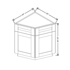 Modernform Cabinet White Shaker 24" W X 34 1/2" H X 24" D Base End Corner Cabinet