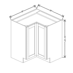 Wolf Classic Grove Sandalwood Stain 36"W Base Corner Full H Door Easy Reach Cabinet