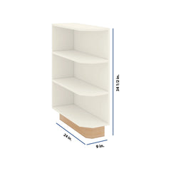 Modernform Cabinet Slim Dove White 09" W X 34 1/2" H X 24" D Base End Open Shelf