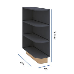 Modernform Cabinet Onyx Black Shaker 09" W X 34 1/2" H X 24" D Base End Open Shelf