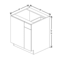 CNC Luxor 5-Piece White 36 To 39" W X 32 1/2" H Blind Base Cabinet