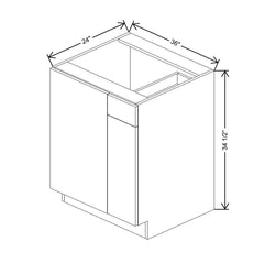CNC Luxor Misty Grey 36 To 39" W X 34 1/2" H Blind Base Cabinet
