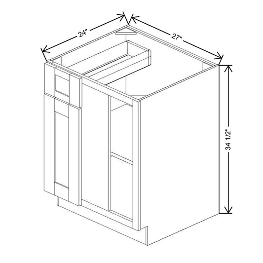 Fabuwood Quest Metro Frost 36" To 39" W X 34 1/2" H X 24" D Blind Base Cabinet