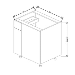 Fabuwood Ovela Catalina Como Ash 1 36" To 39" W X 34 1/2" H X 24" D Blind Base With Drawer Cabinet