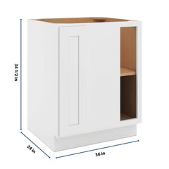 CNC Luxor 5-Piece White 36 To 39" W X 34 1/2" H Full Height Blind Base Cabinet