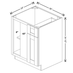 Fabuwood Allure Galaxy Mocha Base Blind Cabinet 36" W to 39" W