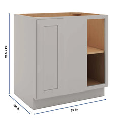 CNC Luxor Misty Grey 39 To 42" W X 34 1/2" H Full Height Blind Base Cabinet