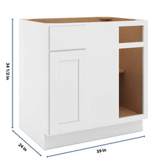 CNC Luxor White 39 To 42" W X 34 1/2" H Blind Base Cabinet