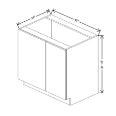 CNC Luxor Misty Grey 42 To 45" W X 34 1/2" H Full Height Blind Base Cabinet