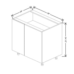 Fabuwood Ovela Catalina Ida 1 42" To 45" W X 34 1/2" H X 24" D Full Height Blind Base Cabinet