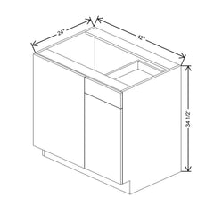CNC Luxor 5-Piece Smoky Grey 42 To 45" W X 34 1/2" H Blind Base Cabinet