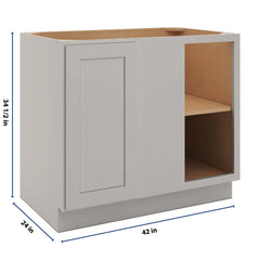 CNC Luxor 5-Piece Misty Grey 42 To 45" W X 34 1/2" H Full Height Blind Base Cabinet