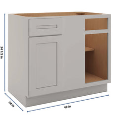 CNC Luxor 5-Piece Misty Grey 42 To 45" W X 34 1/2" H Blind Base Cabinet