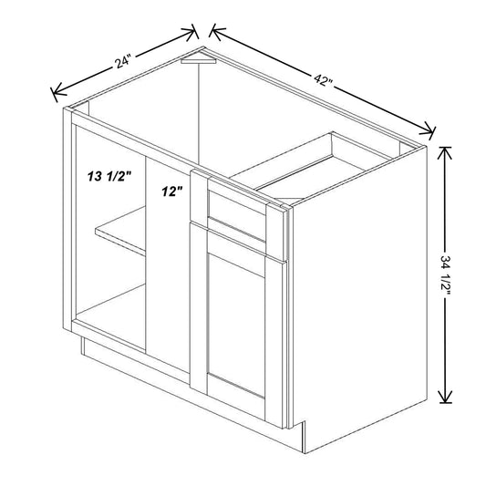 Fabuwood Value Premium Hallmark Frost 42" To 45" W X 34 1/2" H X 24" D Blind Base Cabinet