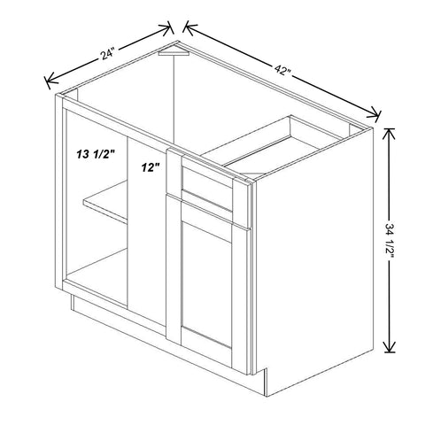 Fabuwood Value Premium Hallmark Frost 42" To 45" W X 34 1/2" H X 24" D Blind Base Cabinet