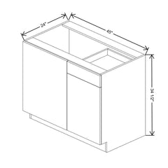 CNC Luxor Misty Grey 45 To 48" W X 34 1/2" H Blind Base Cabinet