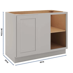 CNC Luxor 5-Piece Misty Grey 45 To 48" W X 34 1/2" H Full Height Blind Base Cabinet