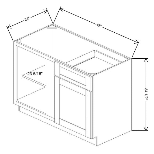 Fabuwood Quest Metro Java 48" to 51" W X 34 1/2" H X 24" D Blind Base Cabinet