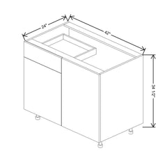 Fabuwood Ovela Catalina Ida 2 48" To 51" W X 34 1/2" H X 24" D Blind Base With Drawer Cabinet
