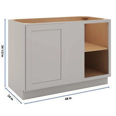 CNC Luxor 5-Piece Misty Grey 48 To 51" W X 34 1/2" H Full Height Blind Base Cabinet