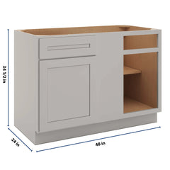 CNC Luxor 5-Piece Misty Grey 48 To 51" W X 34 1/2" H Blind Base Cabinet