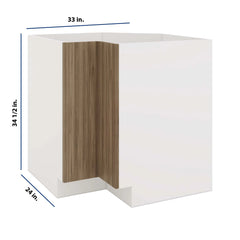 Modernform Cabinet Walnut 33" W X 34 1/2" H X 24" D Base Diagonal Corner w/Lazy Susan Cabinet