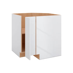 Modernform Cabinet Gloss White 33" W X 34 1/2" H X 24" D Base Diagonal Corner w/Lazy Susan Cabinet