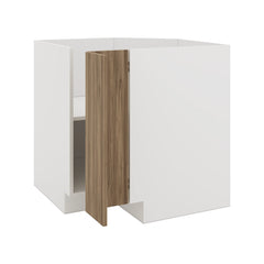 Modernform Cabinet Walnut 33" W X 34 1/2" H X 24" D Base Diagonal Corner w/Lazy Susan Cabinet
