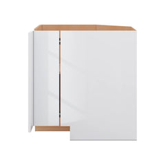 Modernform Cabinet Gloss White 33" W X 34 1/2" H X 24" D Base Diagonal Corner w/Lazy Susan Cabinet