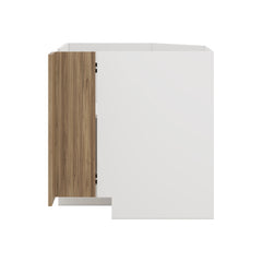 Modernform Cabinet Walnut 33" W X 34 1/2" H X 24" D Base Diagonal Corner w/Lazy Susan Cabinet