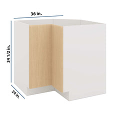 Modernform Cabinet Natural Oak 36" W X 34 1/2" H X 24" D Base Diagonal Corner w/Lazy Susan Cabinet