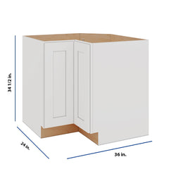 Modernform Cabinet White Shaker 36" W X 34 1/2" H X 24" D Lazy Susan Base Cabinet