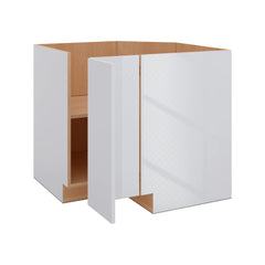 Modernform Cabinet Gloss White 36" W X 34 1/2" H X 24" D Base Diagonal Corner w/Lazy Susan Cabinet