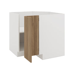Modernform Cabinet Walnut 36" W X 34 1/2" H X 24" D Base Diagonal Corner w/Lazy Susan Cabinet