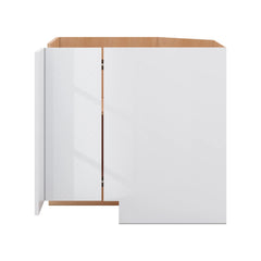 Modernform Cabinet Gloss White 36" W X 34 1/2" H X 24" D Base Diagonal Corner w/Lazy Susan Cabinet