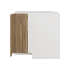 Modernform Cabinet Walnut 36" W X 34 1/2" H X 24" D Base Diagonal Corner w/Lazy Susan Cabinet