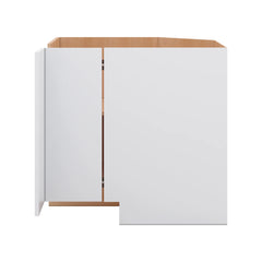 Modernform Cabinet Matte White 36" W X 34 1/2" H X 24" D Base Diagonal Corner w/Lazy Susan Cabinet
