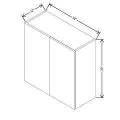 CNC Classic Milano Obsidian 30" W X 15" H Double Door Wall Cabinet