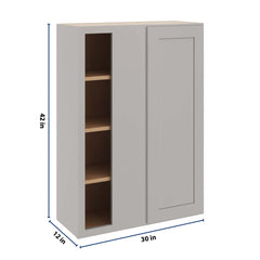 CNC Luxor Misty Grey 30 To 33" W X 42" H Blind Wall Cabinet