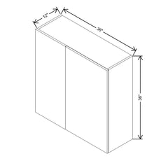 CNC Concord Fashion White 36 To 39" W X 36" H Double Door Blind Wall Cabinet