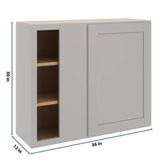 CNC Luxor Misty Grey 36 To 39" W X 30" H Blind Wall Cabinet