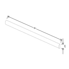 Fabuwood Allure Luna Graphite Black 96" W X 3/4" H X 1/4" D Batten Molding