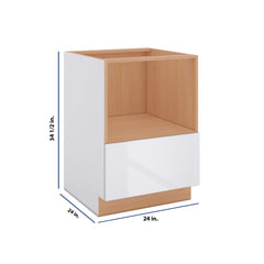 Modernform Cabinet Gloss White 24" W X 34 1/2" H X 24" D Base Microwave Cabinet
